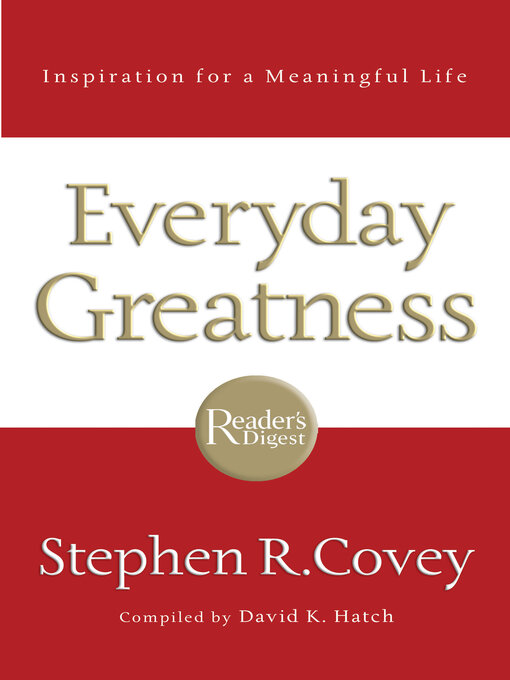 Title details for Everyday Greatness by Stephen R. Covey - Available